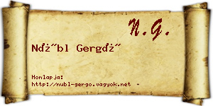 Nübl Gergő névjegykártya