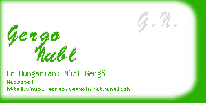 gergo nubl business card