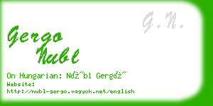 gergo nubl business card